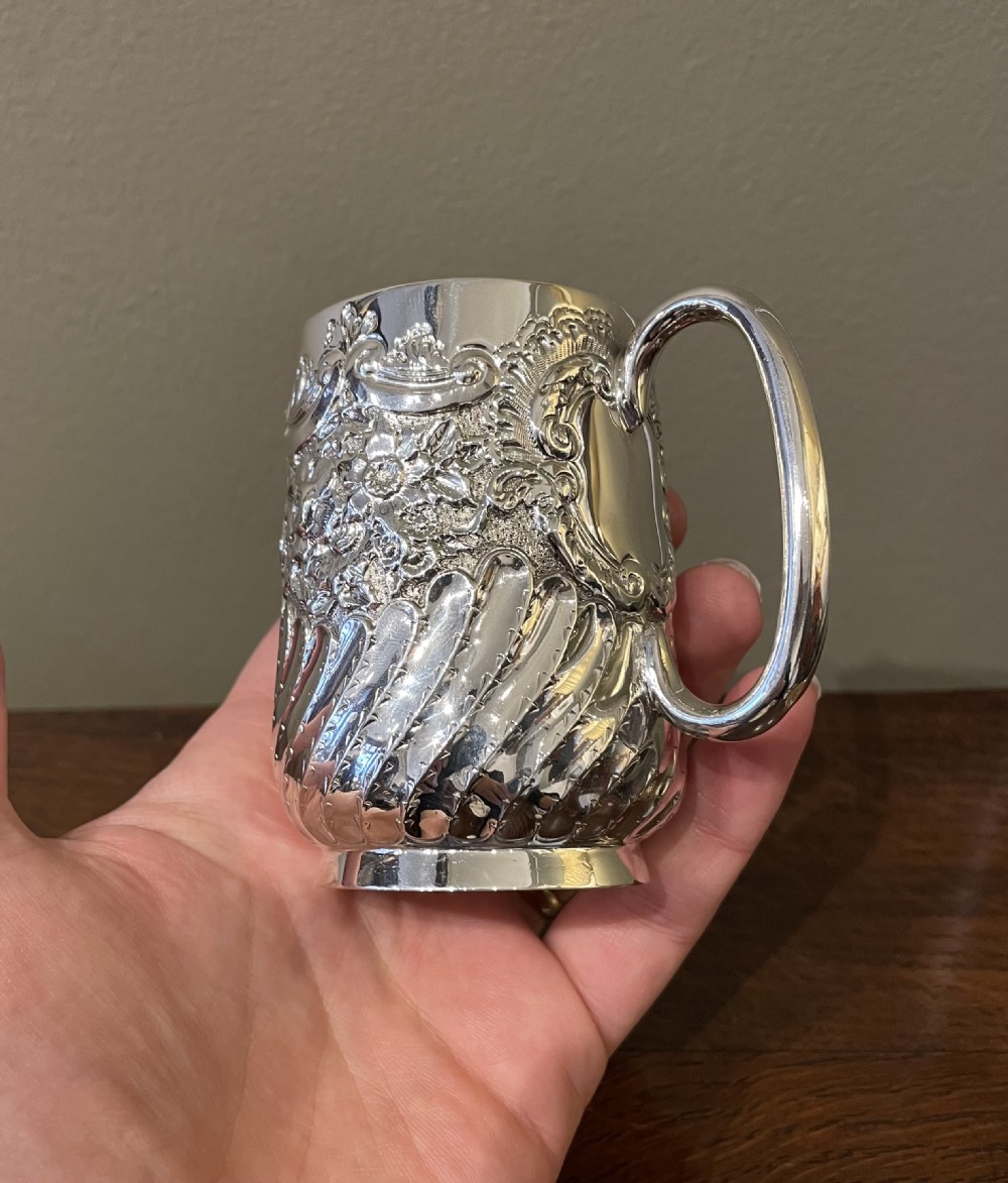 Quality Victorian Silver Christening Mug View VI