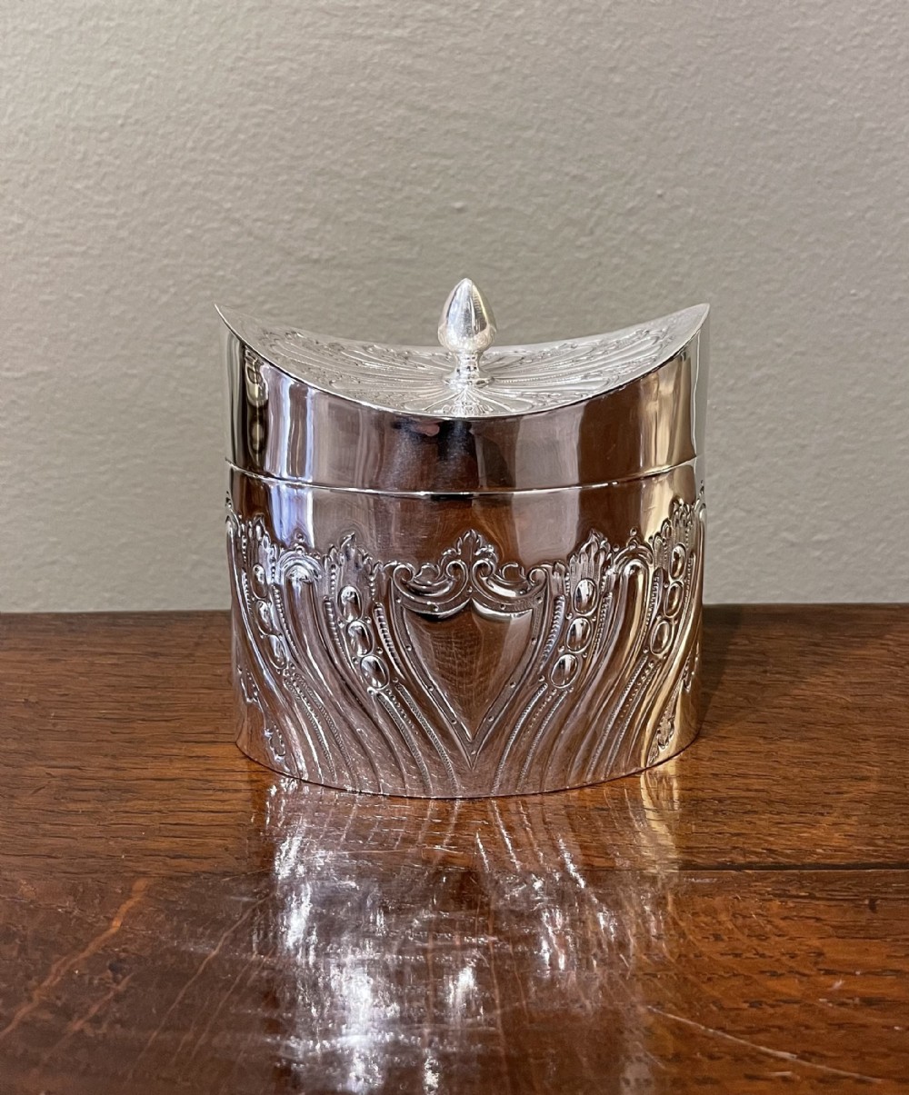 Impressive Victorian Silver Tea Caddy, 1896