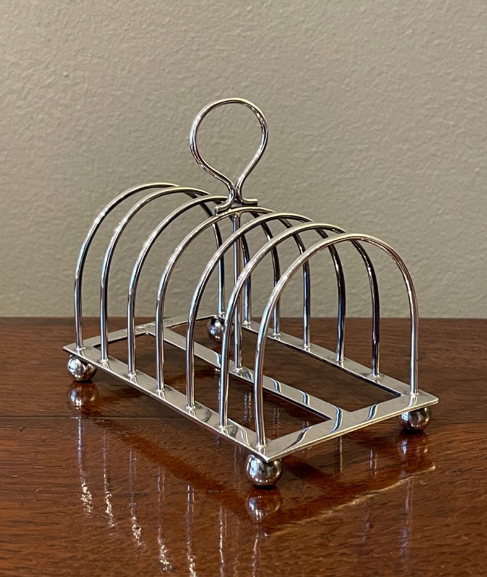 Victorian Silver Toast Rack, 1896 View III