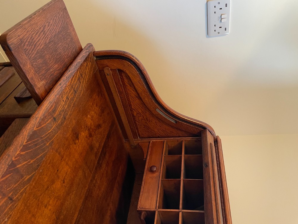Quality Late Victorian Oak roll Top Desk View XV