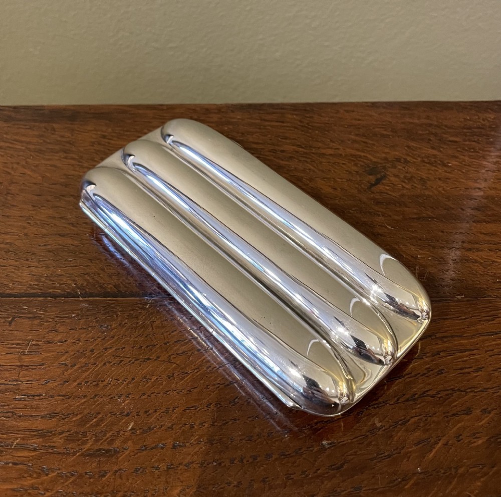 Edwardian Solid Silver Cigar Holder, 1908 View III