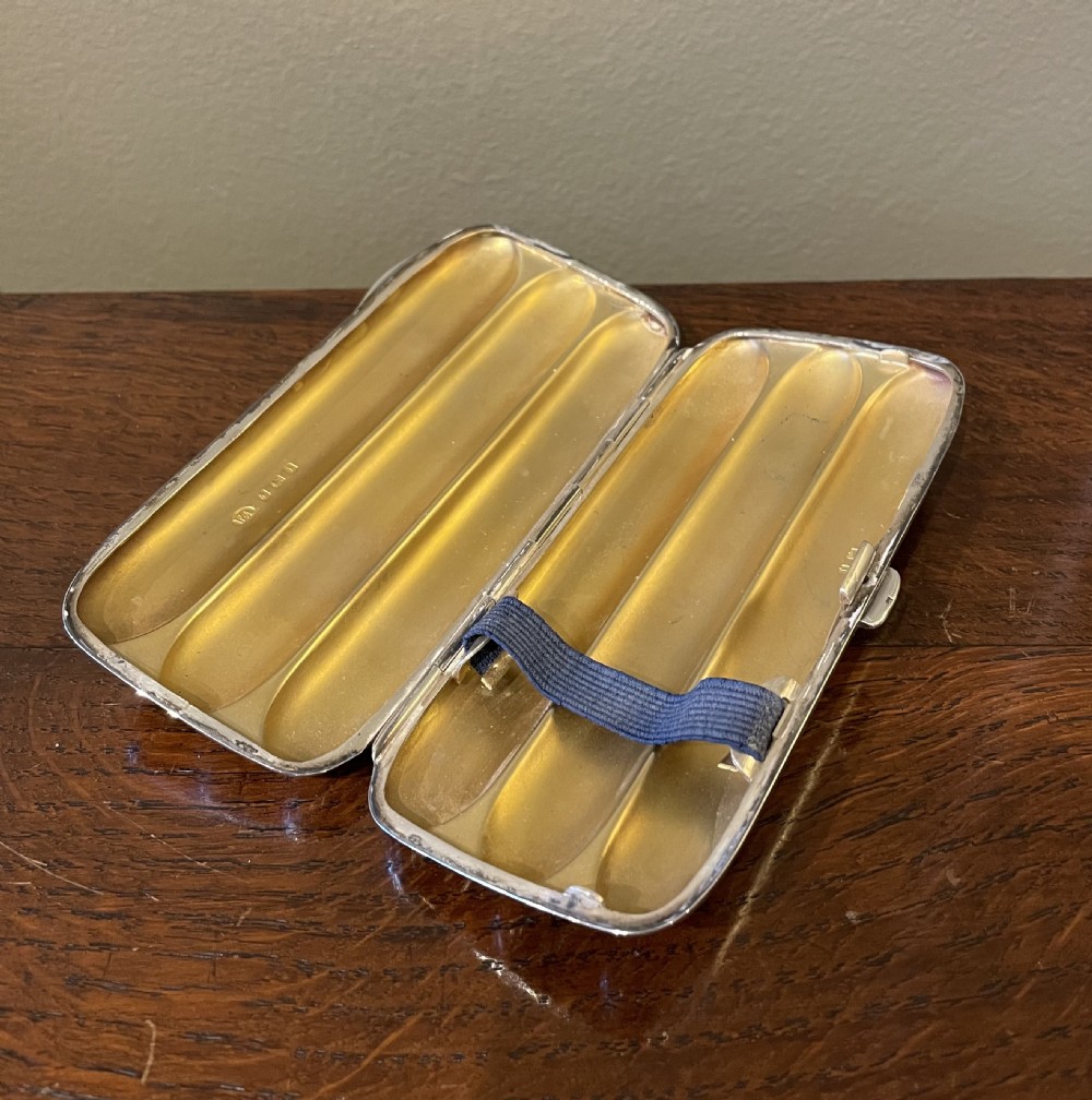 Edwardian Solid Silver Cigar Holder, 1908 View IV