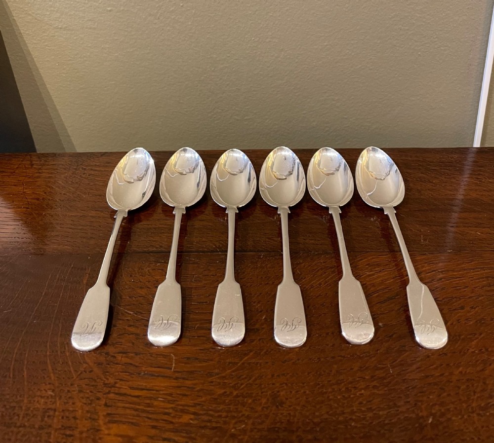 Rare Set of Six Scottish Silver Spoons, 1839