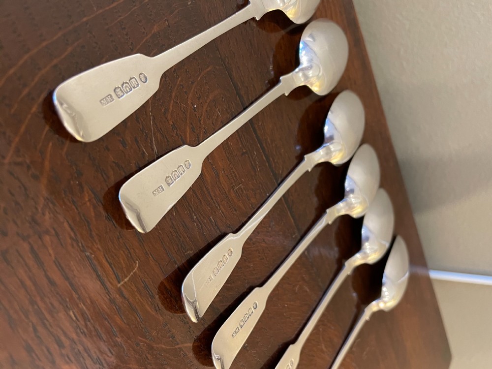 Rare Set of Six Scottish Silver Spoons, 1839 View IV