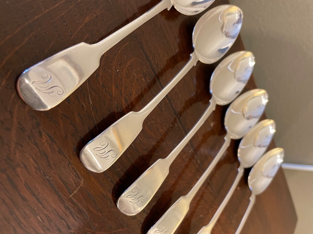Rare Set of Six Scottish Silver Spoons, 1839 View V