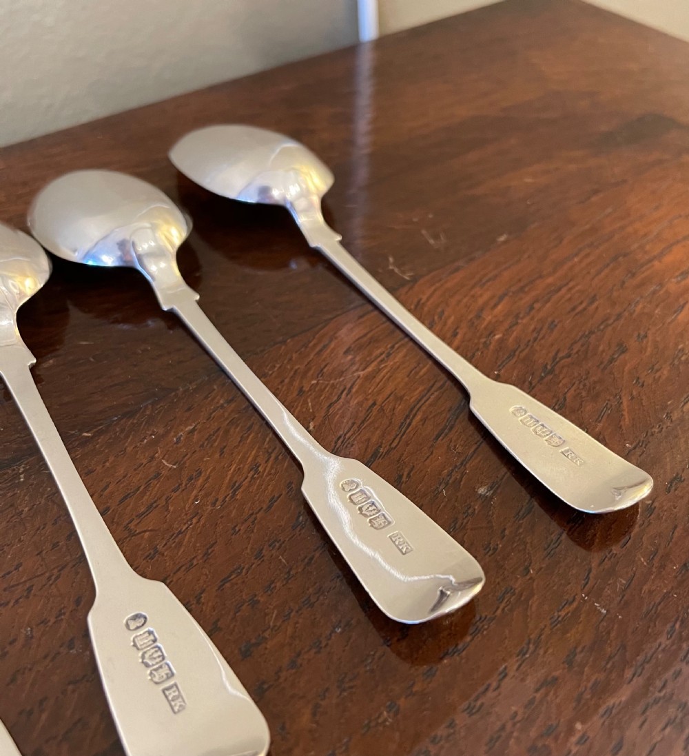 Rare Set of Six Scottish Silver Spoons, 1839 View VI