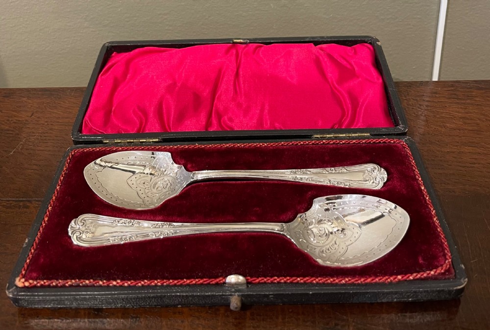 Quality Edwardian Silver Jam Preserve Spoons, 1911