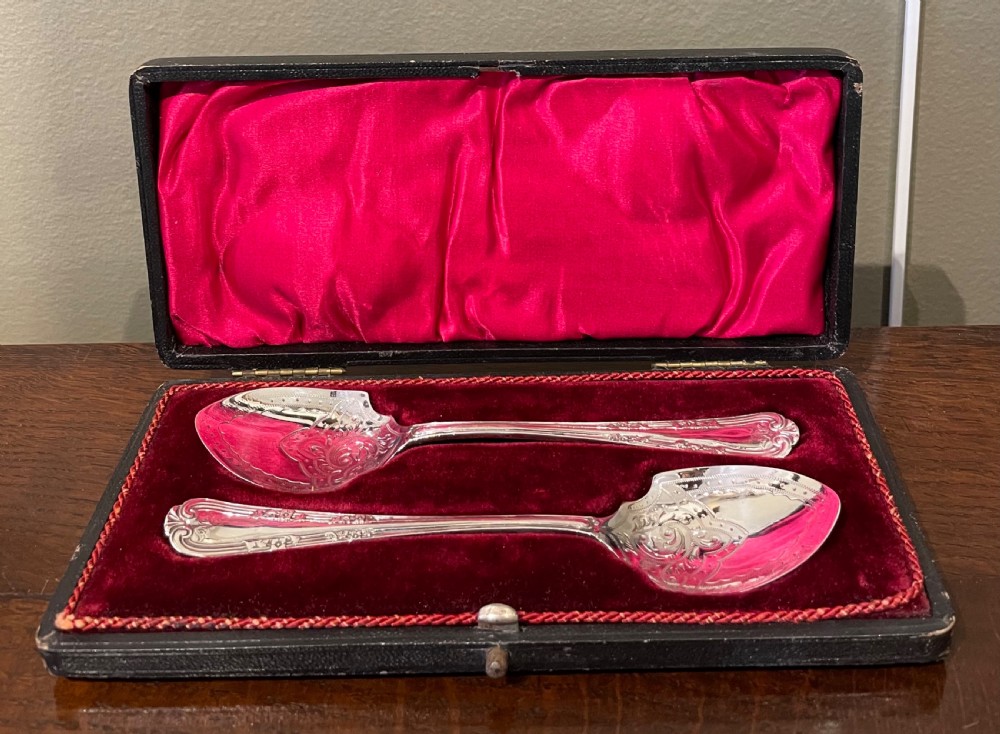 Quality Edwardian Silver Jam Preserve Spoons, 1911 View II