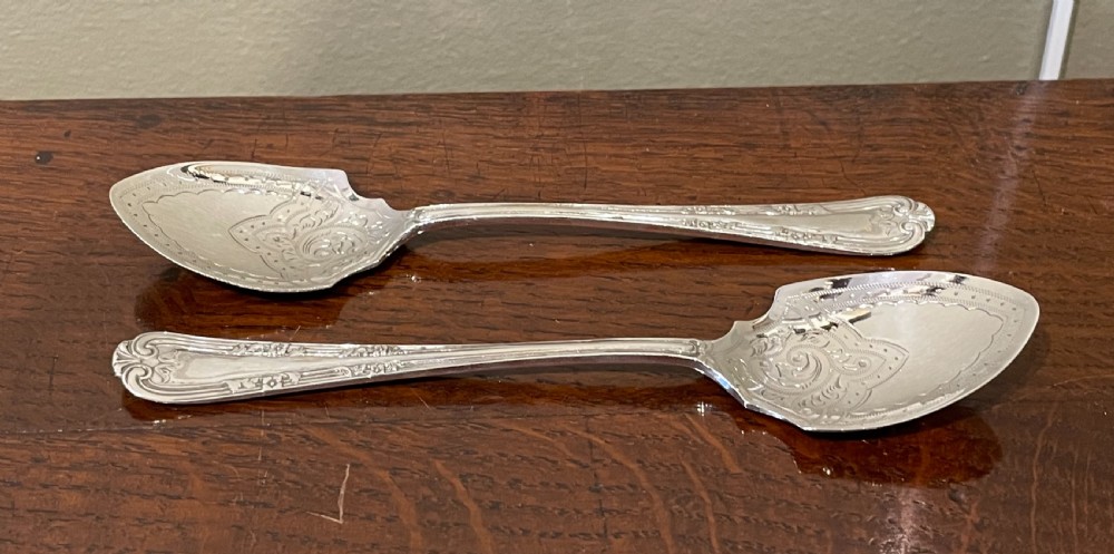 Quality Edwardian Silver Jam Preserve Spoons, 1911 View V