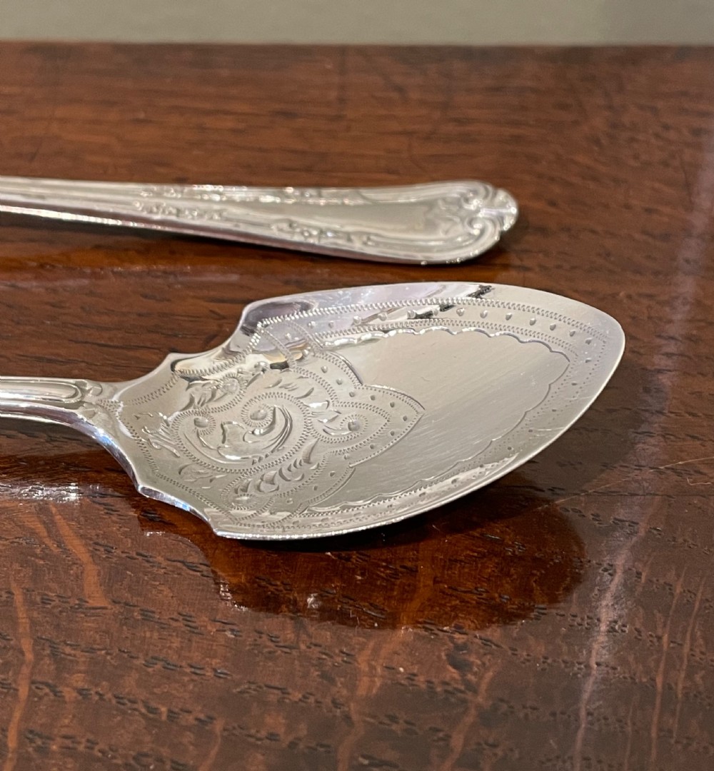 Quality Edwardian Silver Jam Preserve Spoons, 1911 View VI