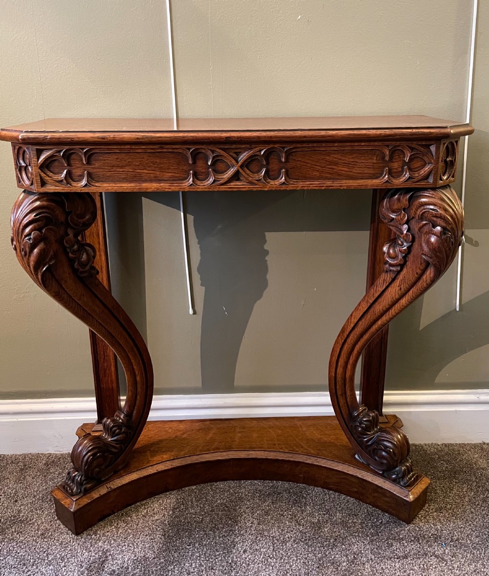 A good Victorian Small Oak Console Table View II