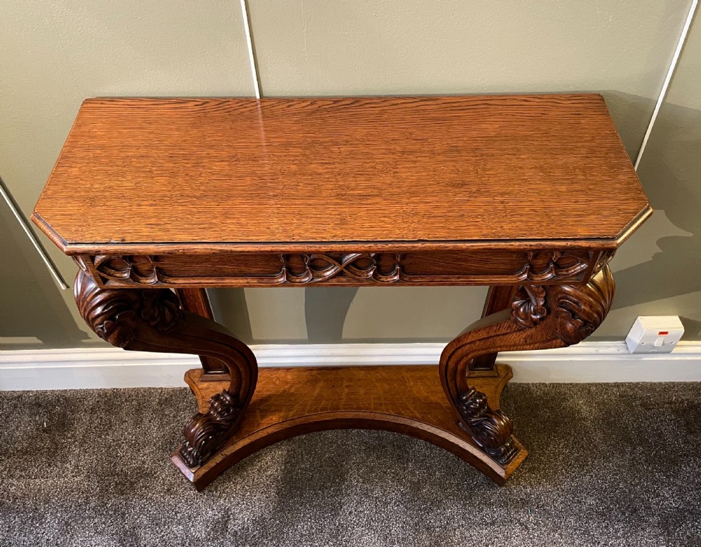 A good Victorian Small Oak Console Table View III