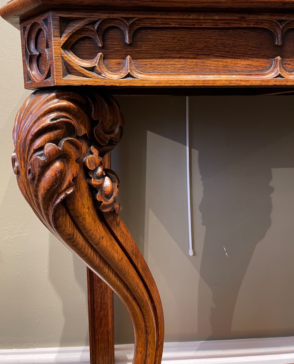 A good Victorian Small Oak Console Table View IV