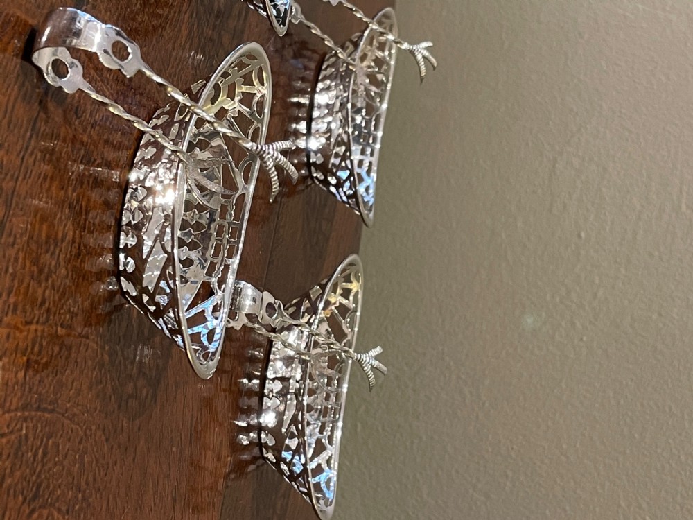 Fine Edwardian set of four silver bon bon dishes by Levi & Salaman View VII