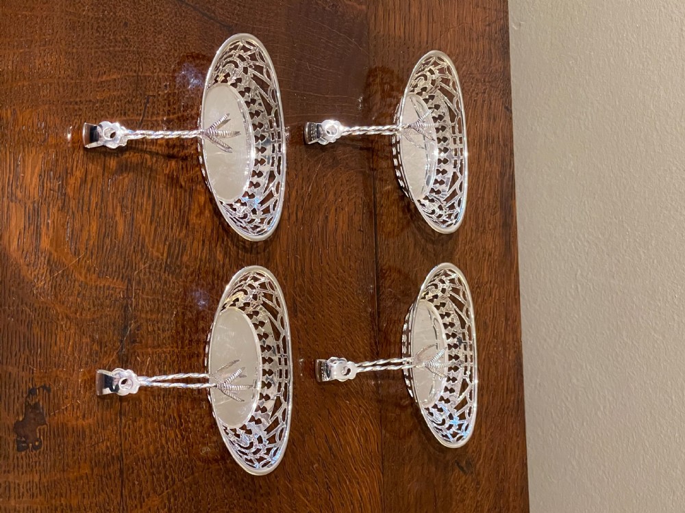 Fine Edwardian set of four silver bon bon dishes by Levi & Salaman View VIII