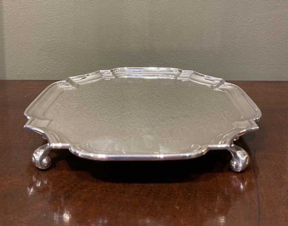 George II Style Silver Card Tray, Goldsmiths & Silversmiths Co View IV