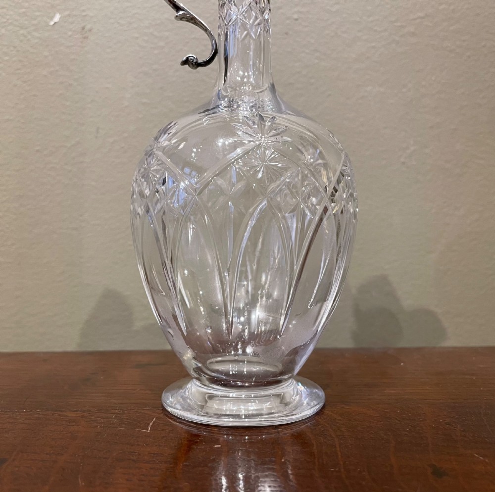 Edwardian Cut Glass & Silver Claret Jug View IV