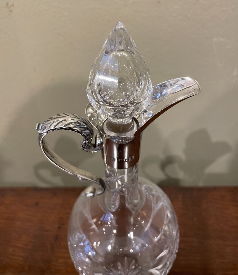 Edwardian Cut Glass & Silver Claret Jug View VII