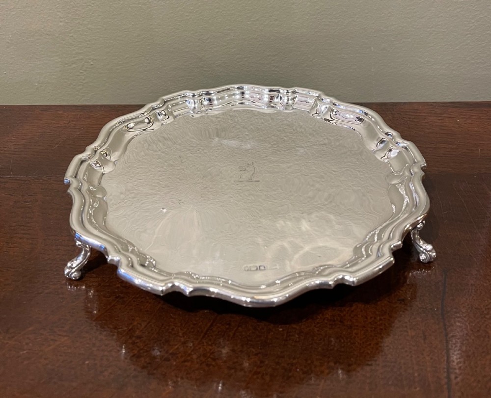 Late Victorian Solid Silver Salver Tray, 1901