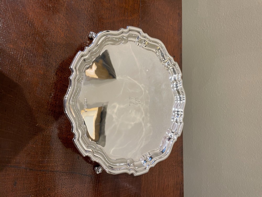 Late Victorian Solid Silver Salver Tray, 1901 View II