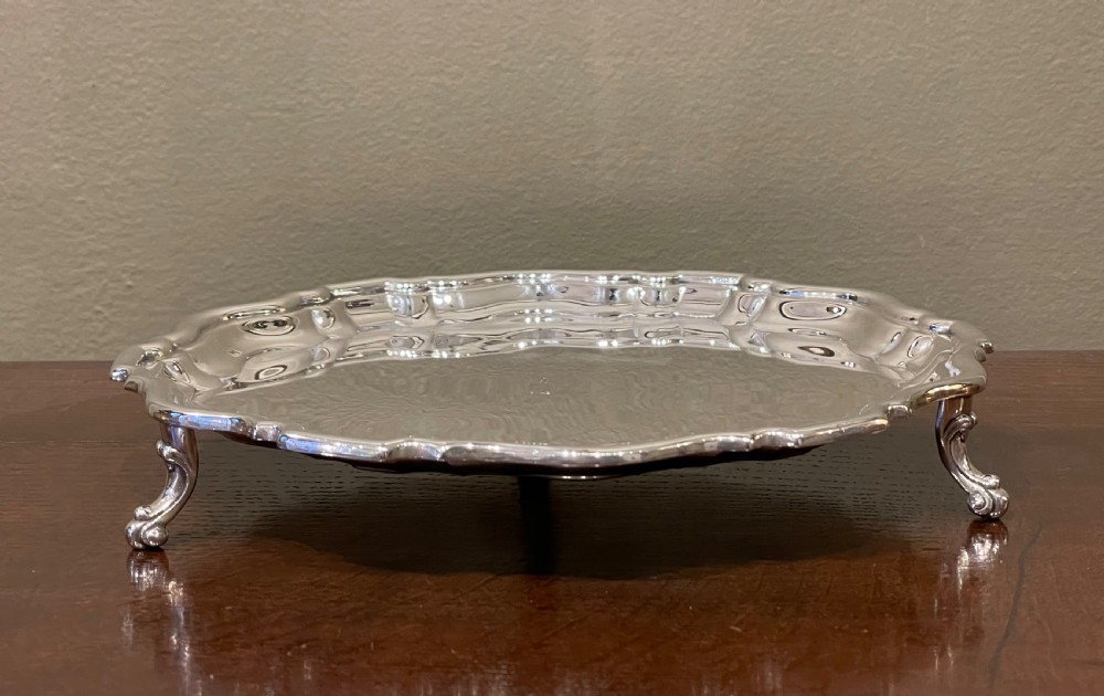 Late Victorian Solid Silver Salver Tray, 1901 View III