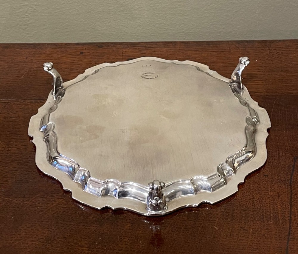 Late Victorian Solid Silver Salver Tray, 1901 View VIII