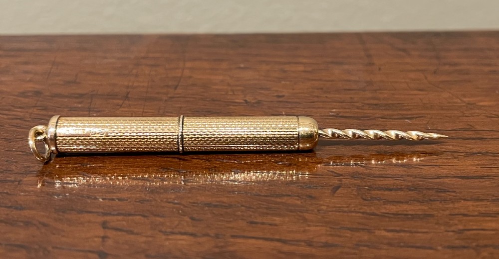 Quality 9ct Gold Cigar Piercer by Cohen & Charles  View VIII