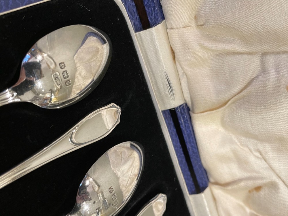 Set of Six Silver Teaspoons in Original Fitted Case View IV