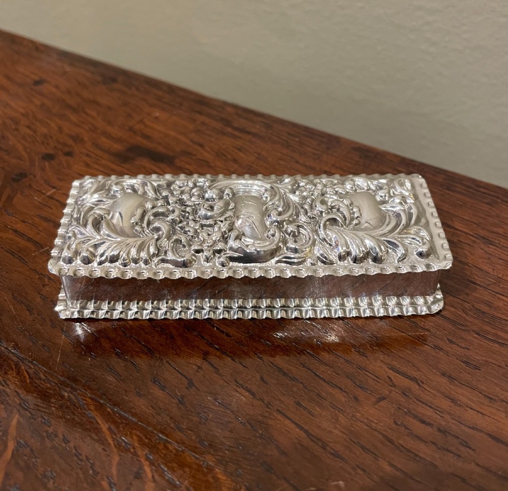 Very Pretty Victorian Silver Box, 1898  View IV