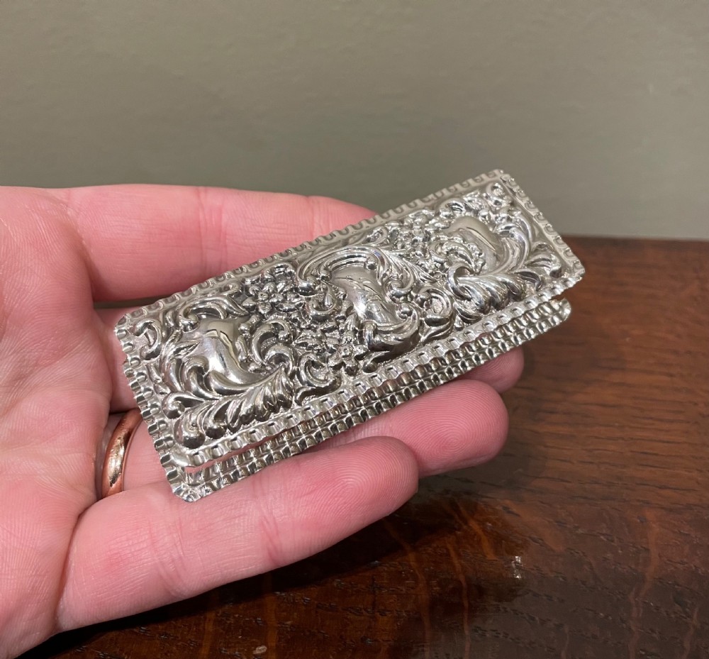 Very Pretty Victorian Silver Box, 1898  View V