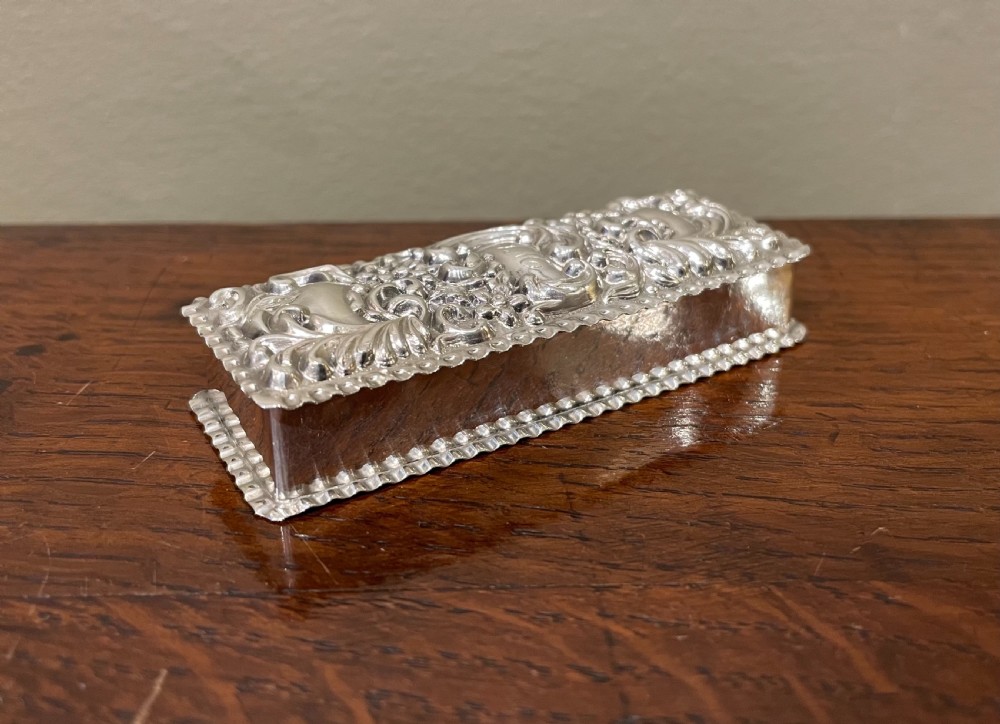 Very Pretty Victorian Silver Box, 1898  View VI
