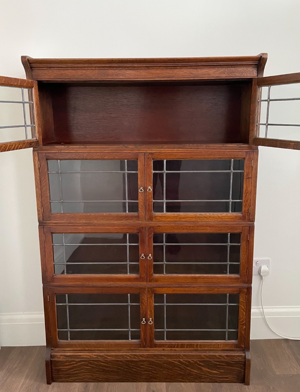 Good 1920s Oak Barristers Stacking Bookcase View V