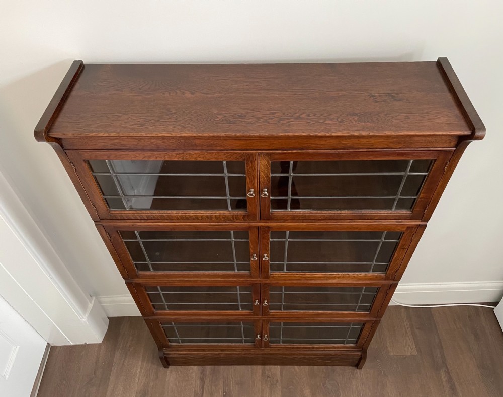 Good 1920s Oak Barristers Stacking Bookcase View X
