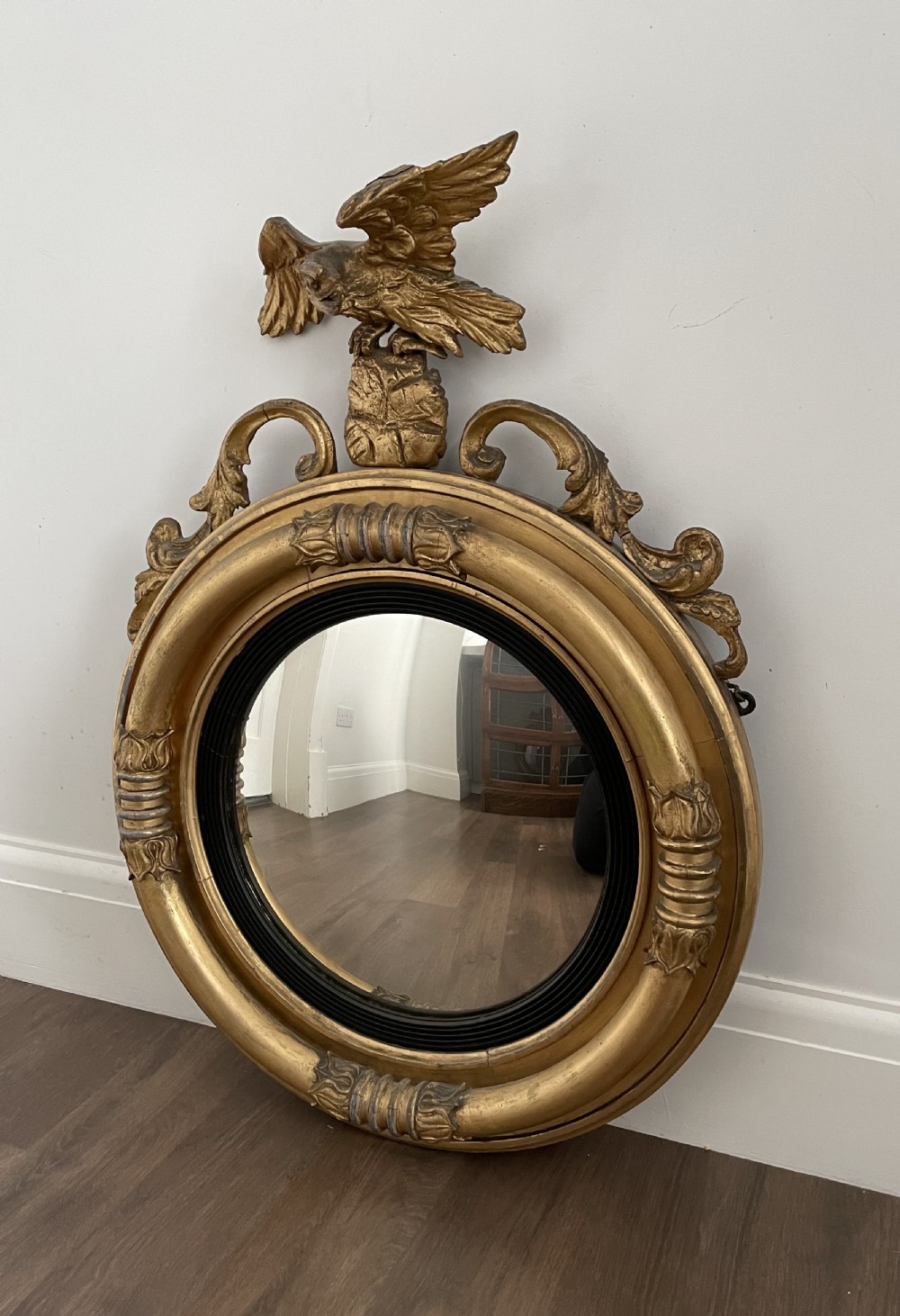 A Quality Regency Giltwood Convex Mirror