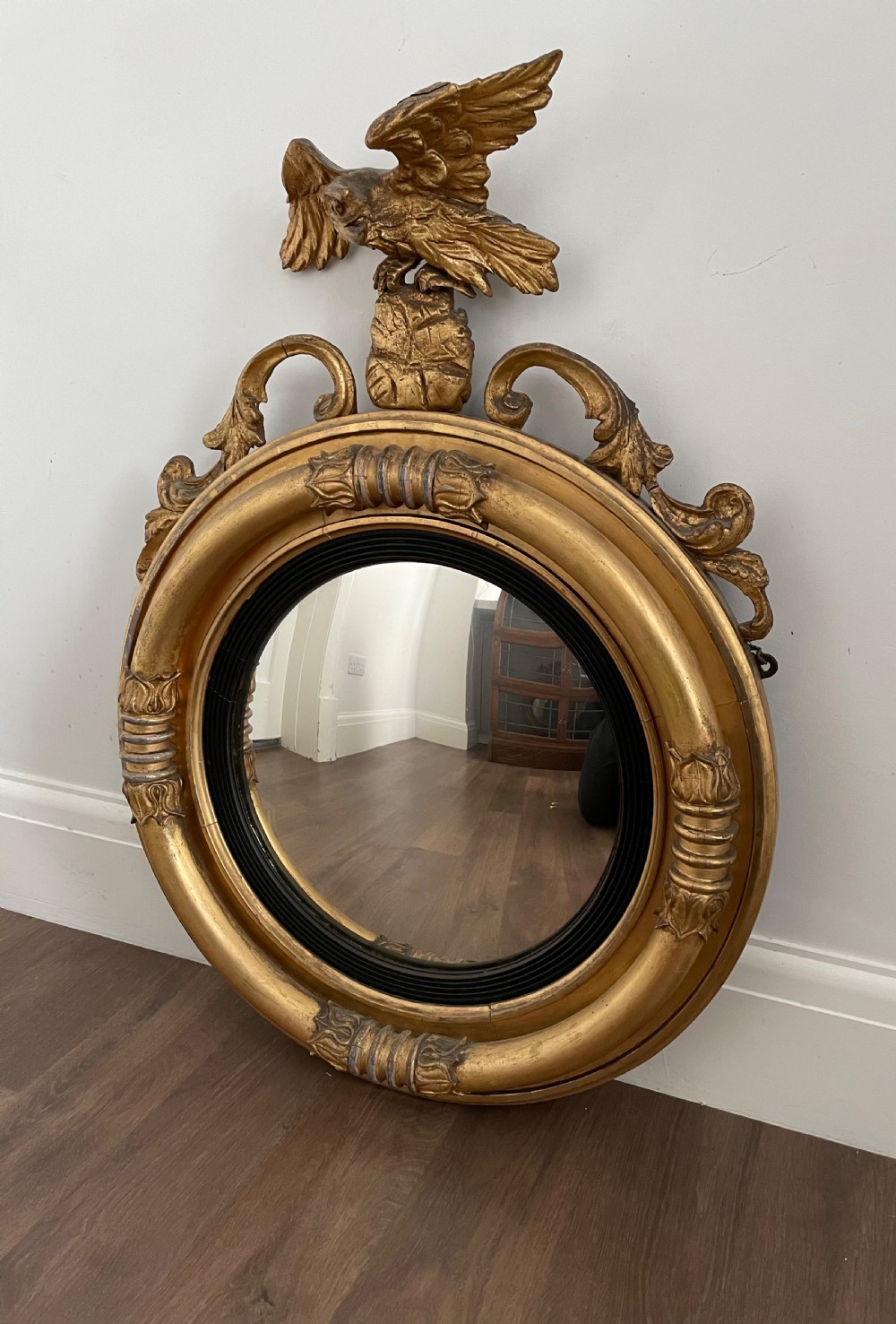 A Quality Regency Giltwood Convex Mirror View V