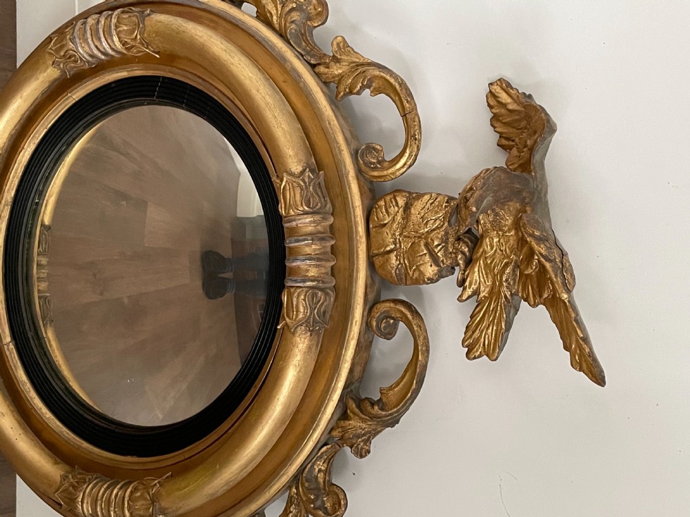 A Quality Regency Giltwood Convex Mirror View VII