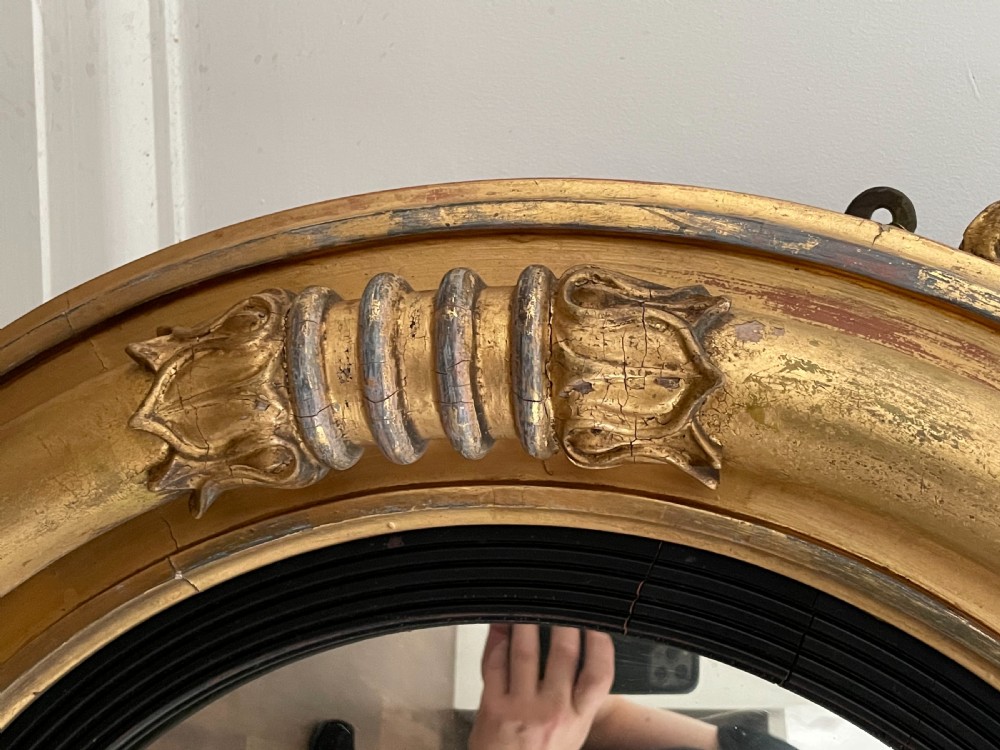 A Quality Regency Giltwood Convex Mirror View XIII