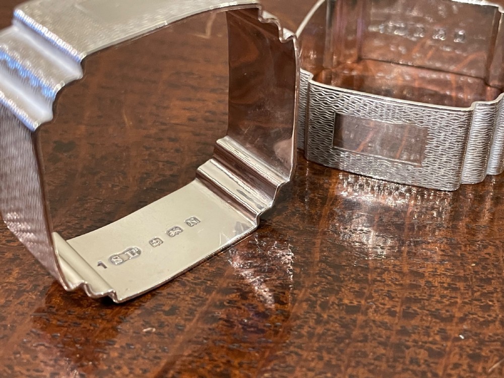 Pair of Art Deco Solid Silver Napkin Rings View VII