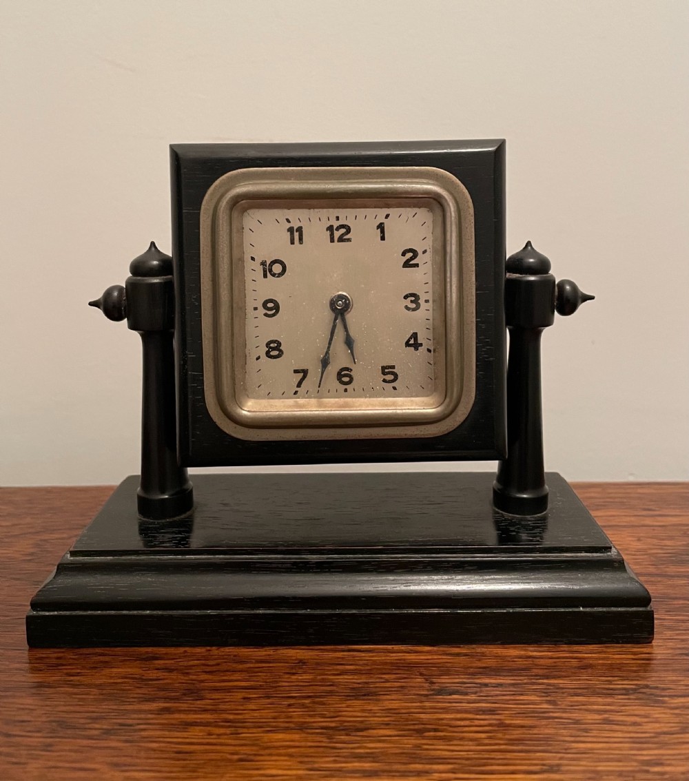 Art Deco Ebony Desk Clock