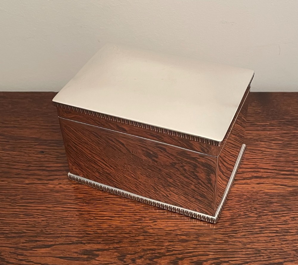 Quality George VI Solid Silver Biscuit Box, WW2 Dedication  View III