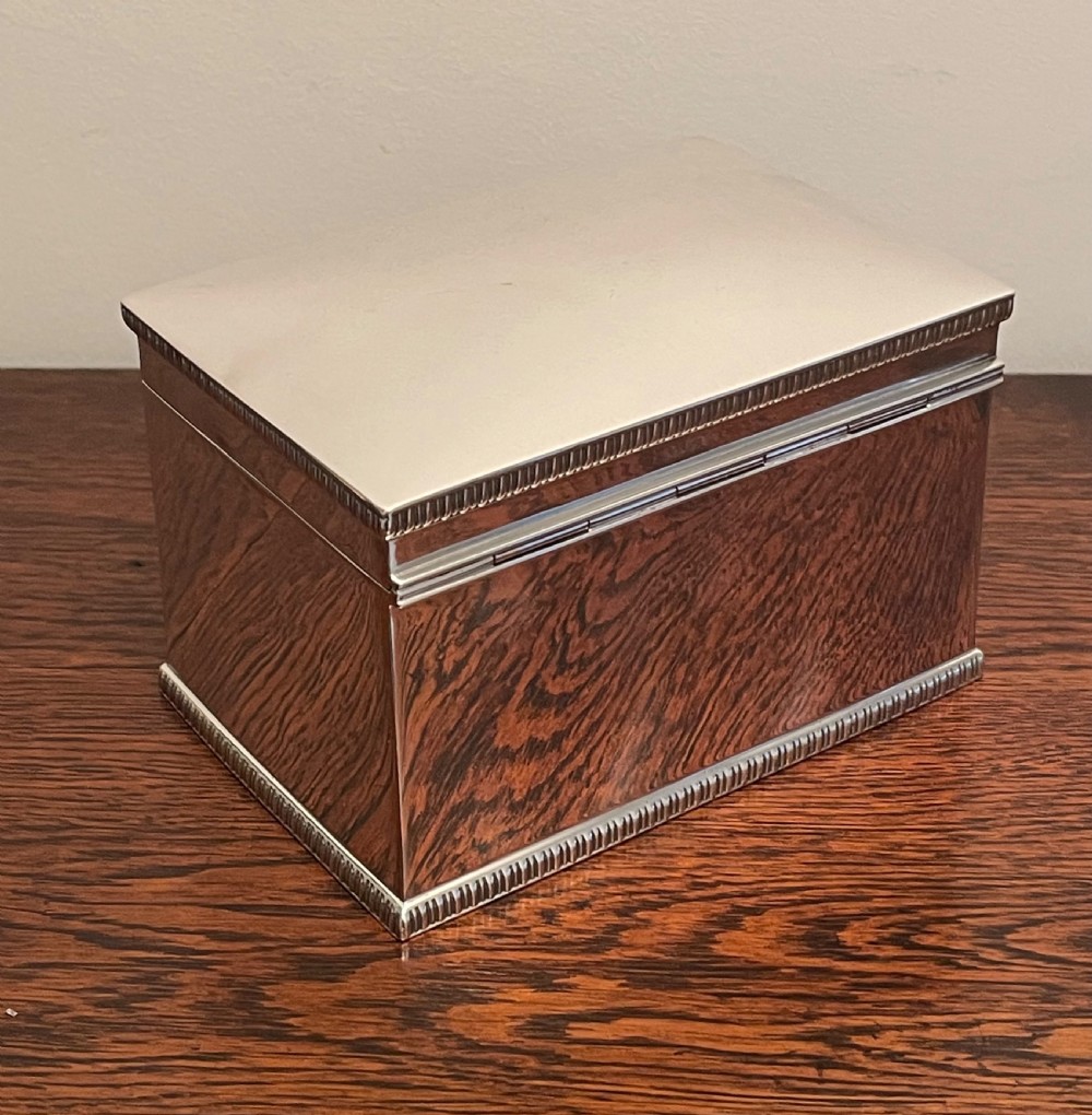 Quality George VI Solid Silver Biscuit Box, WW2 Dedication  View VII