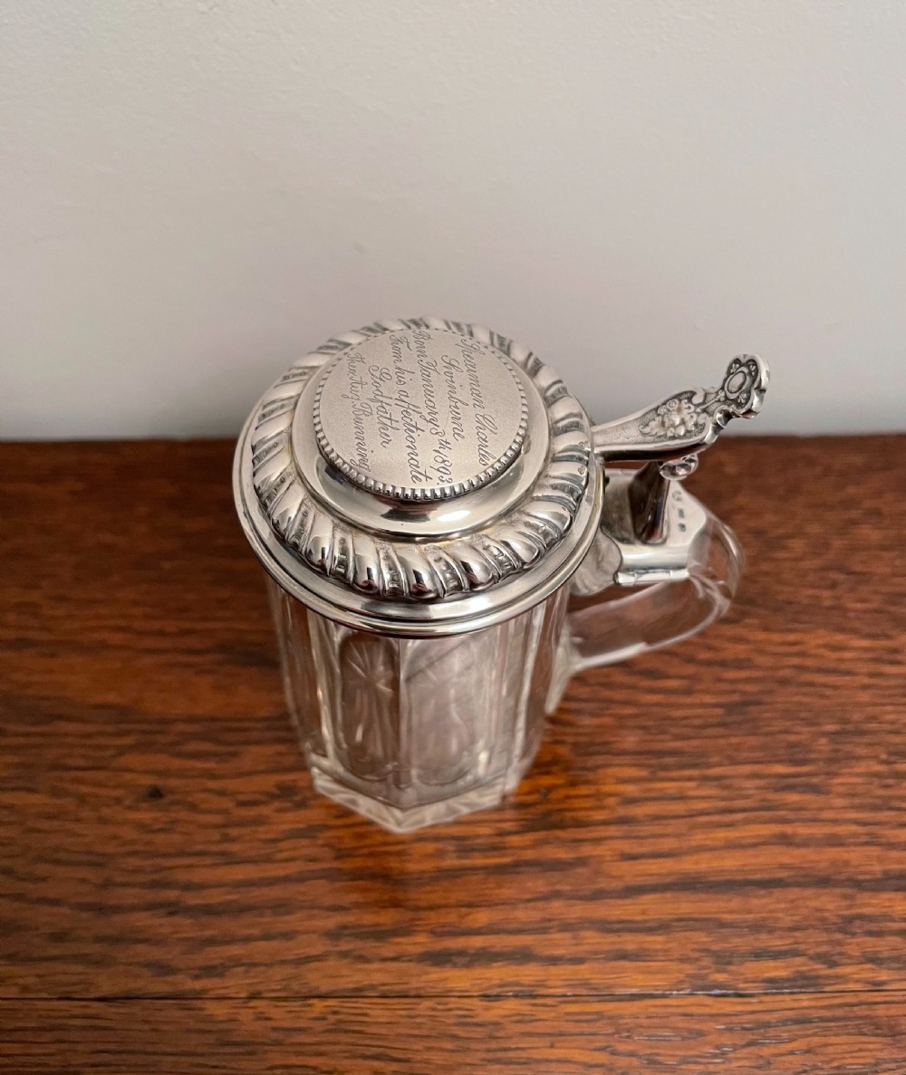 Quality German Silver & Glass Stein by Wilhelm Binder View IV