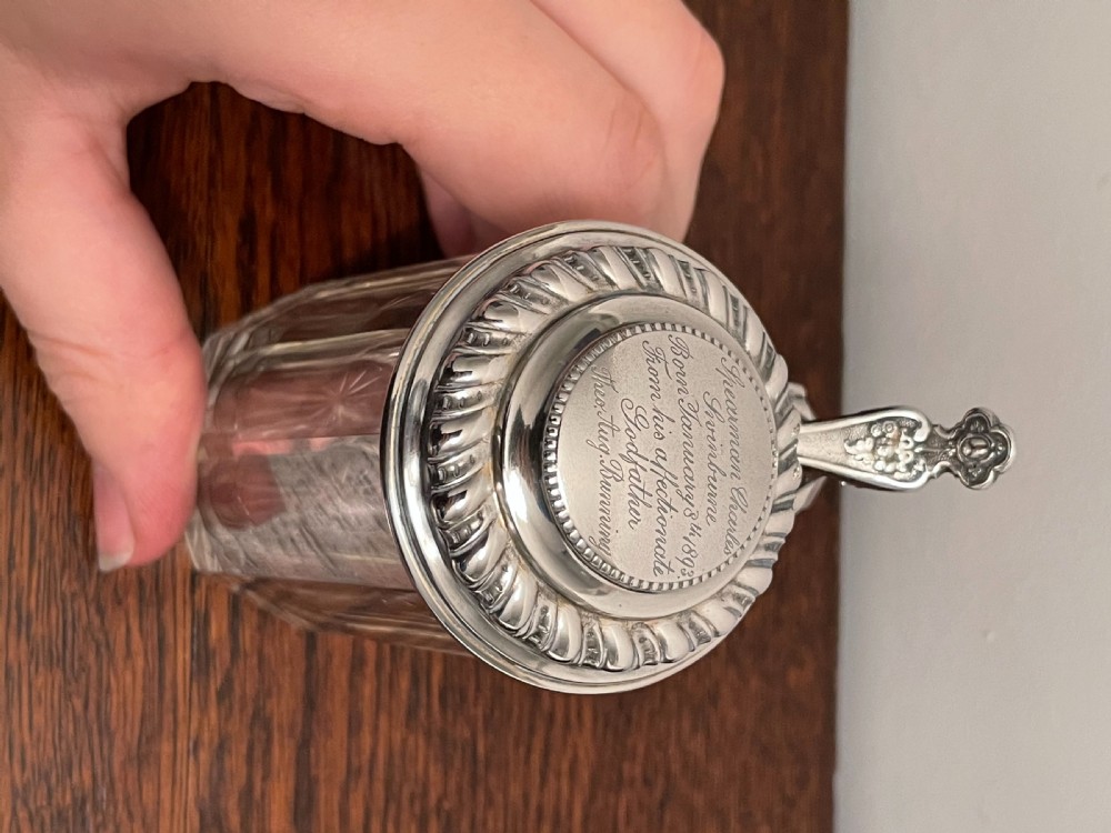 Quality German Silver & Glass Stein by Wilhelm Binder View V