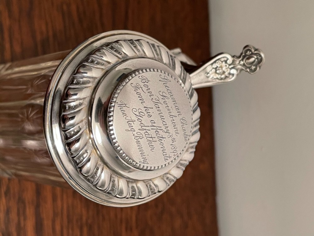 Quality German Silver & Glass Stein by Wilhelm Binder View VI