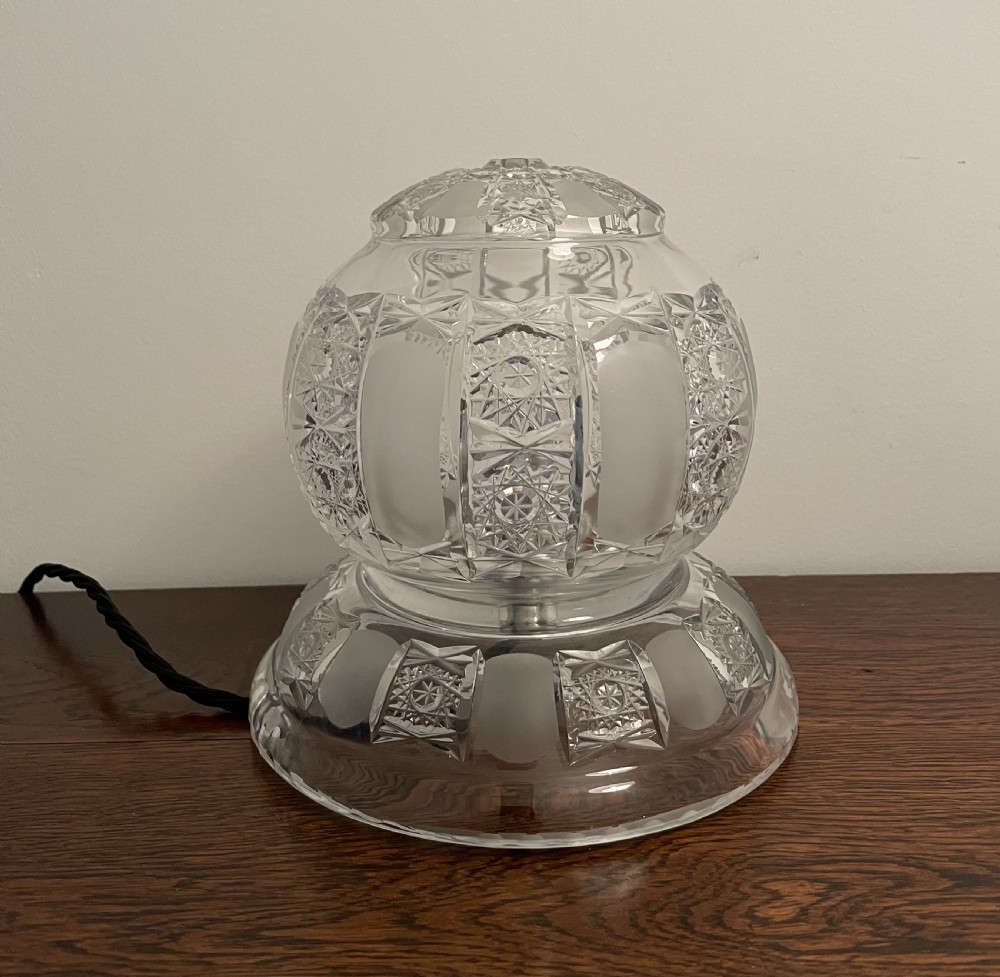 Very Attractive Cut Glass Table Lamp View V