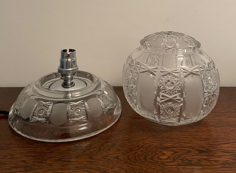 Very Attractive Cut Glass Table Lamp View VII