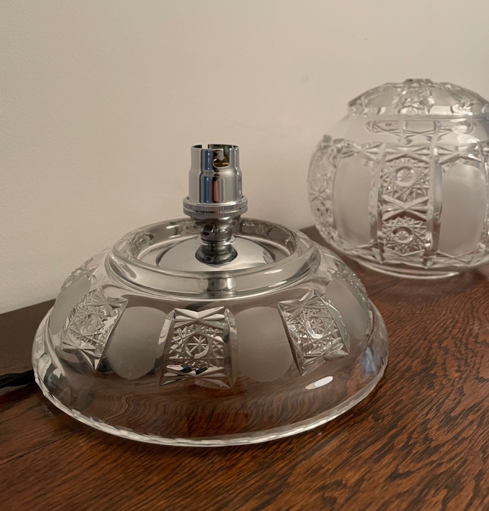 Very Attractive Cut Glass Table Lamp View VIII