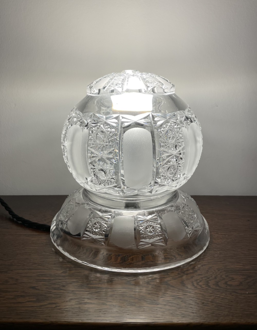Very Attractive Cut Glass Table Lamp View X