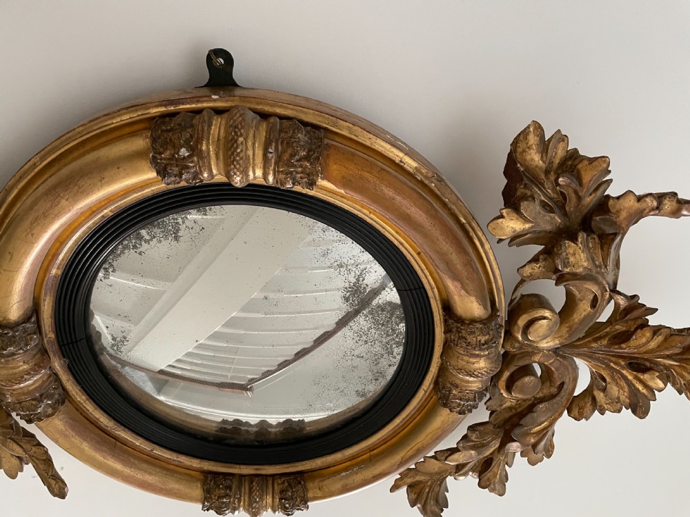 Regency Giltwood Convex Mirror View IV