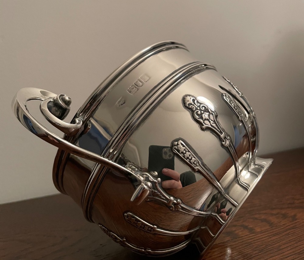 Quality Edwardian Four Piece Solid Silver Tea Service, 2,300 grams  View V